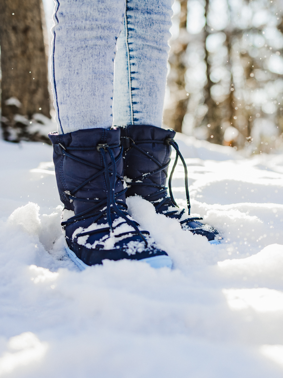 Chaussures l'hiver enfants barefoot Be Lenka Snowfox Kids 2.0 - Dark & Light Blue