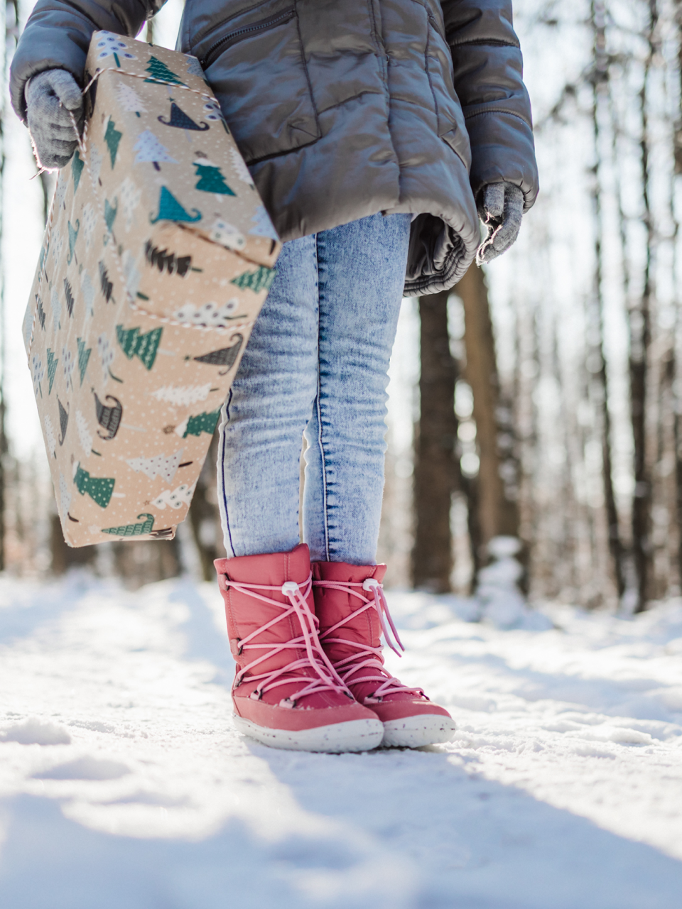 Chaussures l'hiver enfants barefoot Be Lenka Snowfox Kids 2.0 - Rose Pink