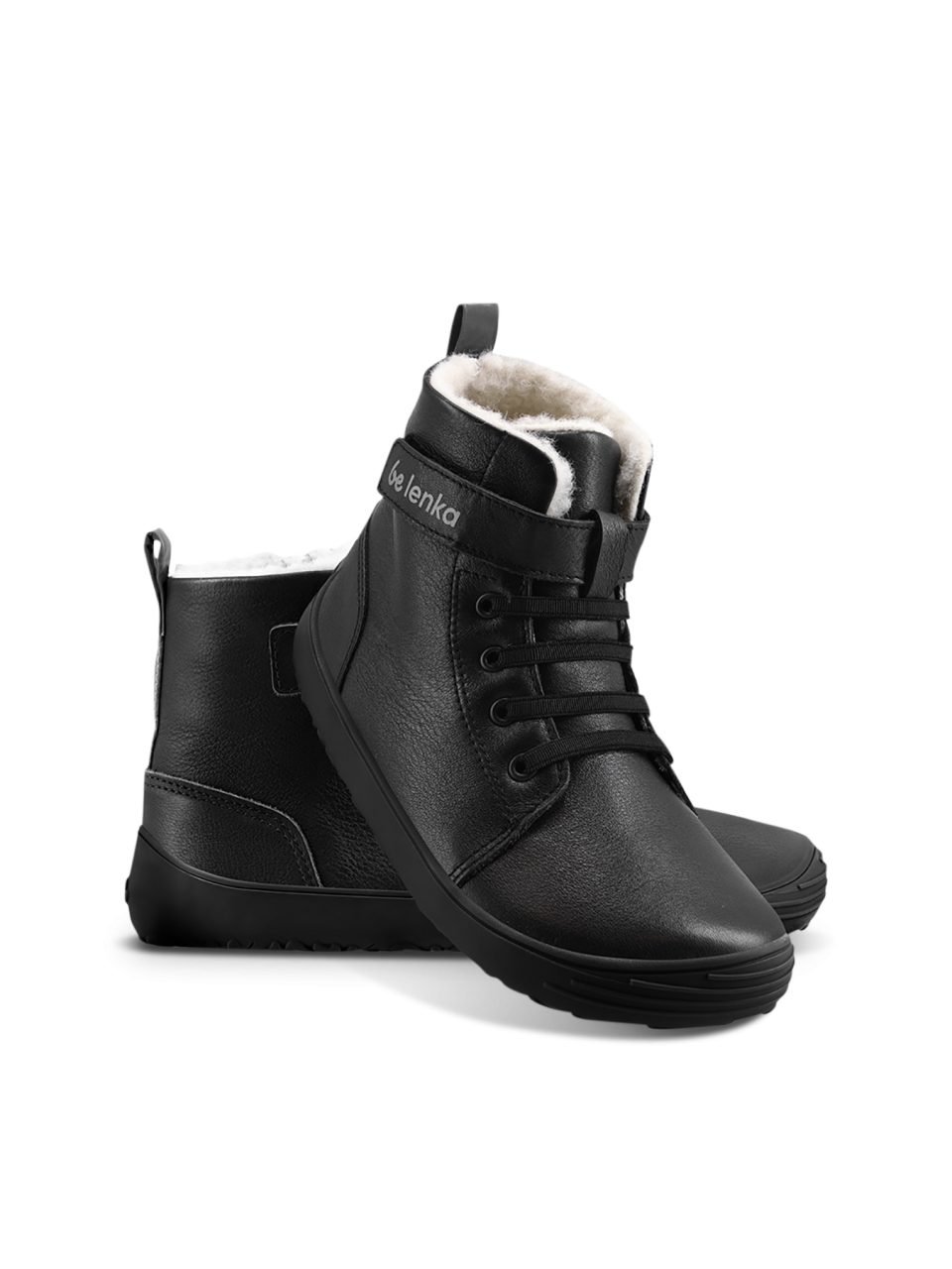 Winter barefoot boots Be Lenka Winter Kids - All Black