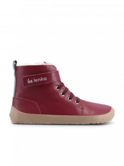 Gyerek téli barefoot cipők Be Lenka Winter Kids - Dark Cherry Red