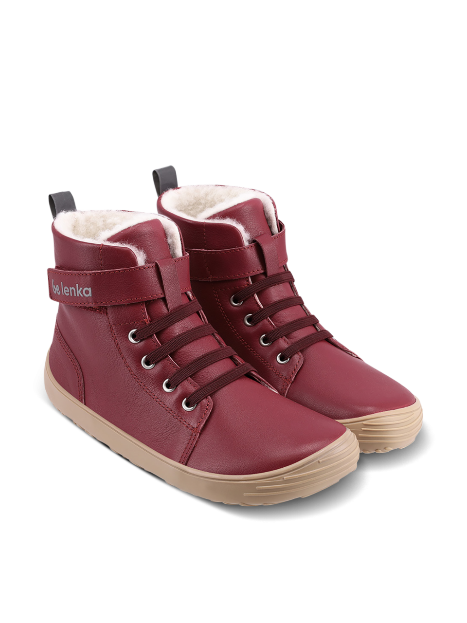 Gyerek téli barefoot cipők Be Lenka Winter Kids - Dark Cherry Red