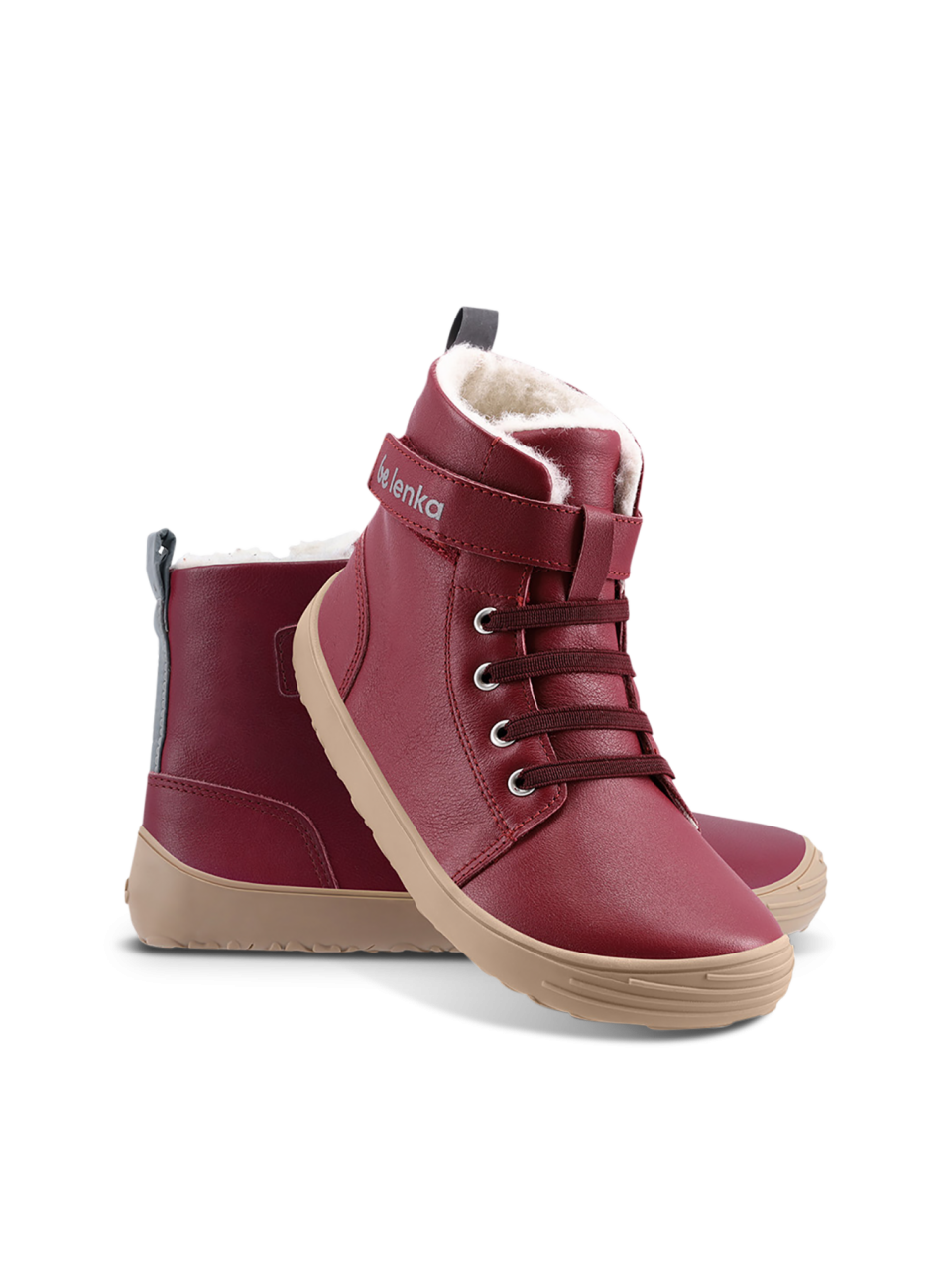 Dziecięce buty zimowe barefoot Be Lenka Winter Kids - Dark Cherry Red