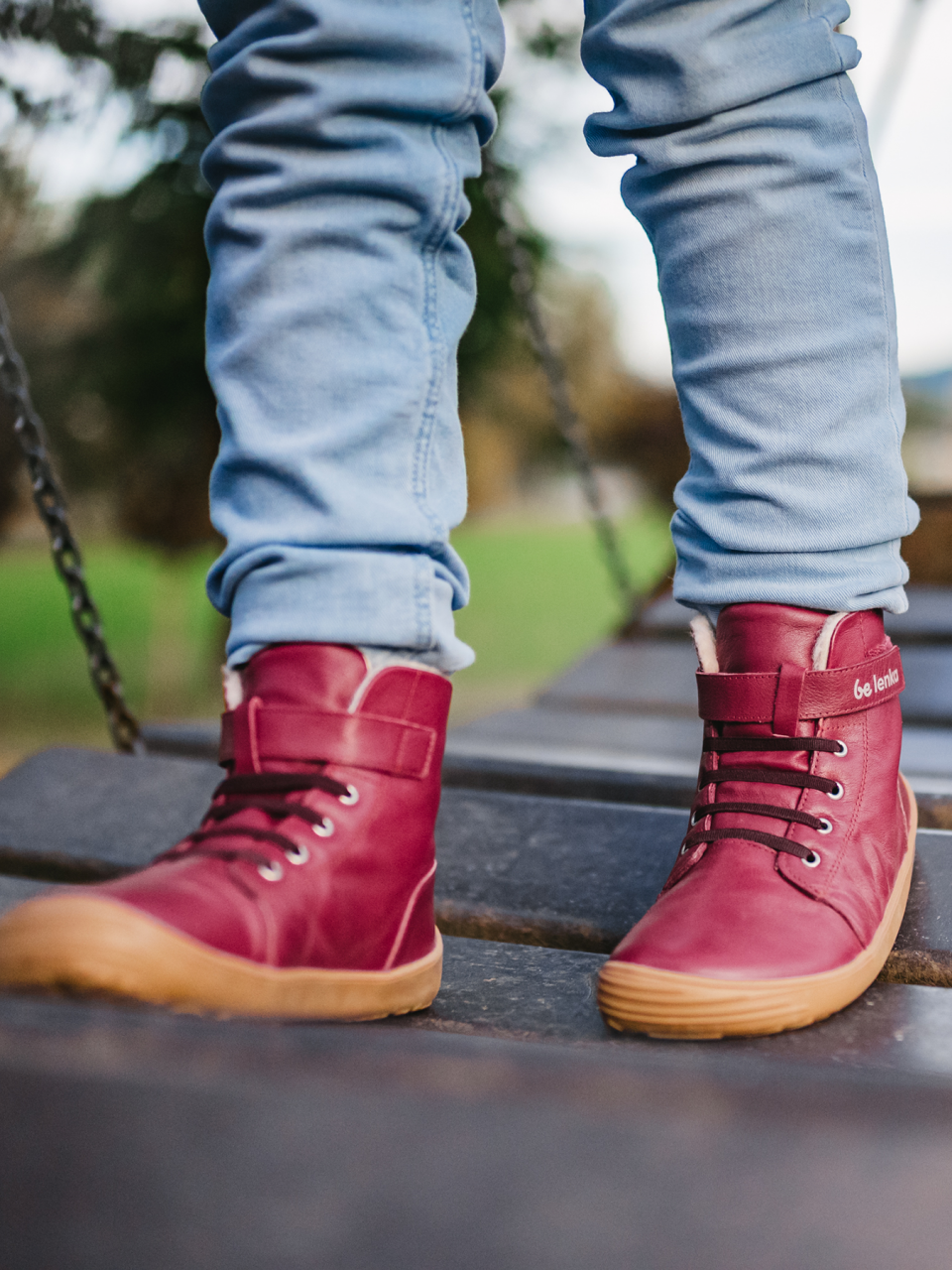 Zapatos de invierno para niño barefoot Be Lenka Winter Kids - Dark Cherry Red