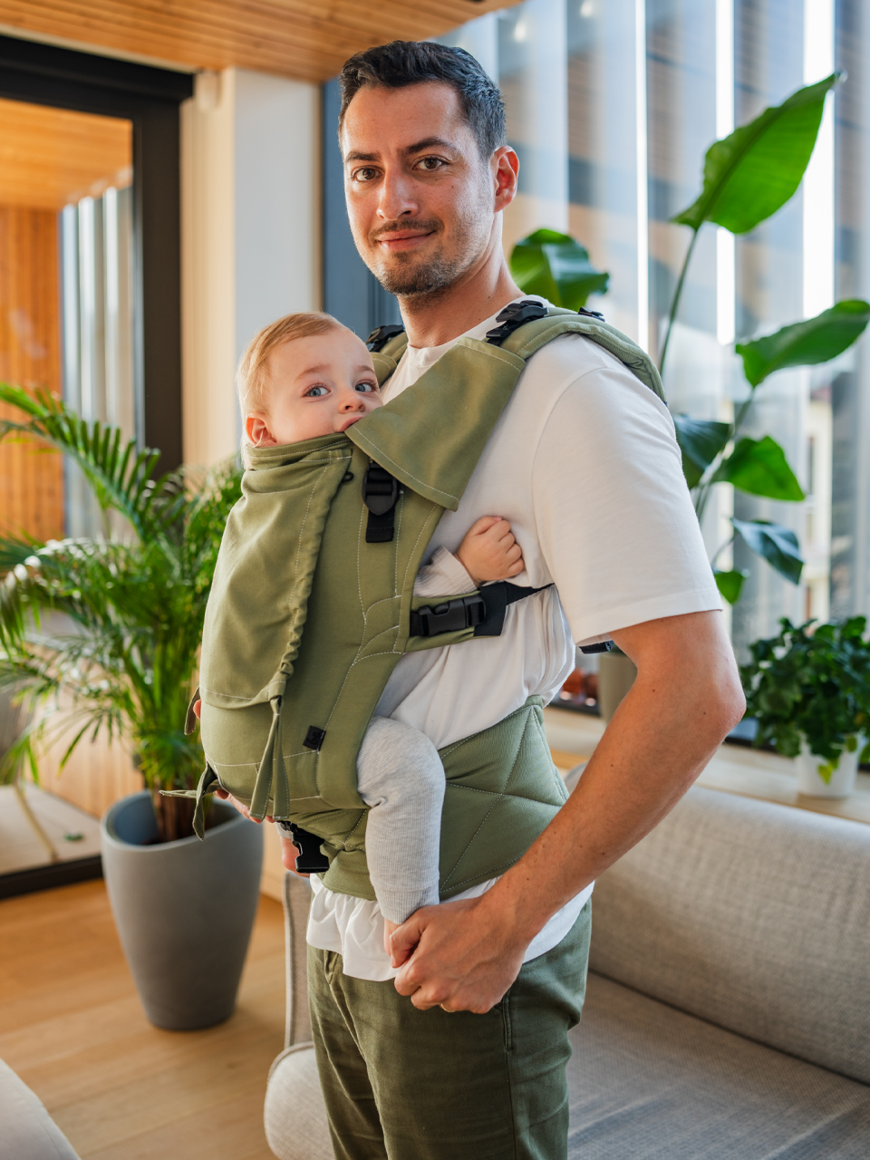 Porte-bébé Be Lenka Mini - Unicolore - Olive Green