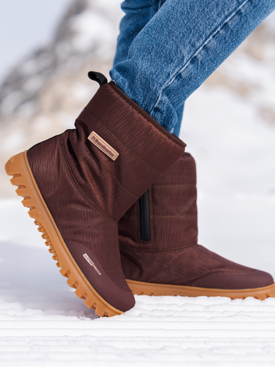 Téli barefoot lábbeli Barebarics PolarStride - Copper Brown