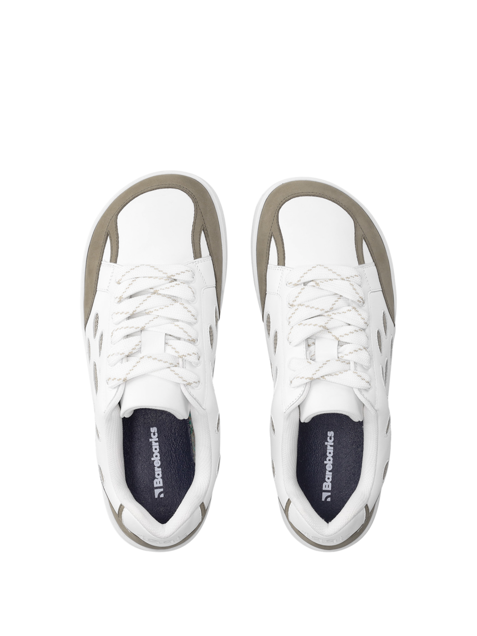 Barefoot Sneakers Barebarics Fusion - White & Army Brown