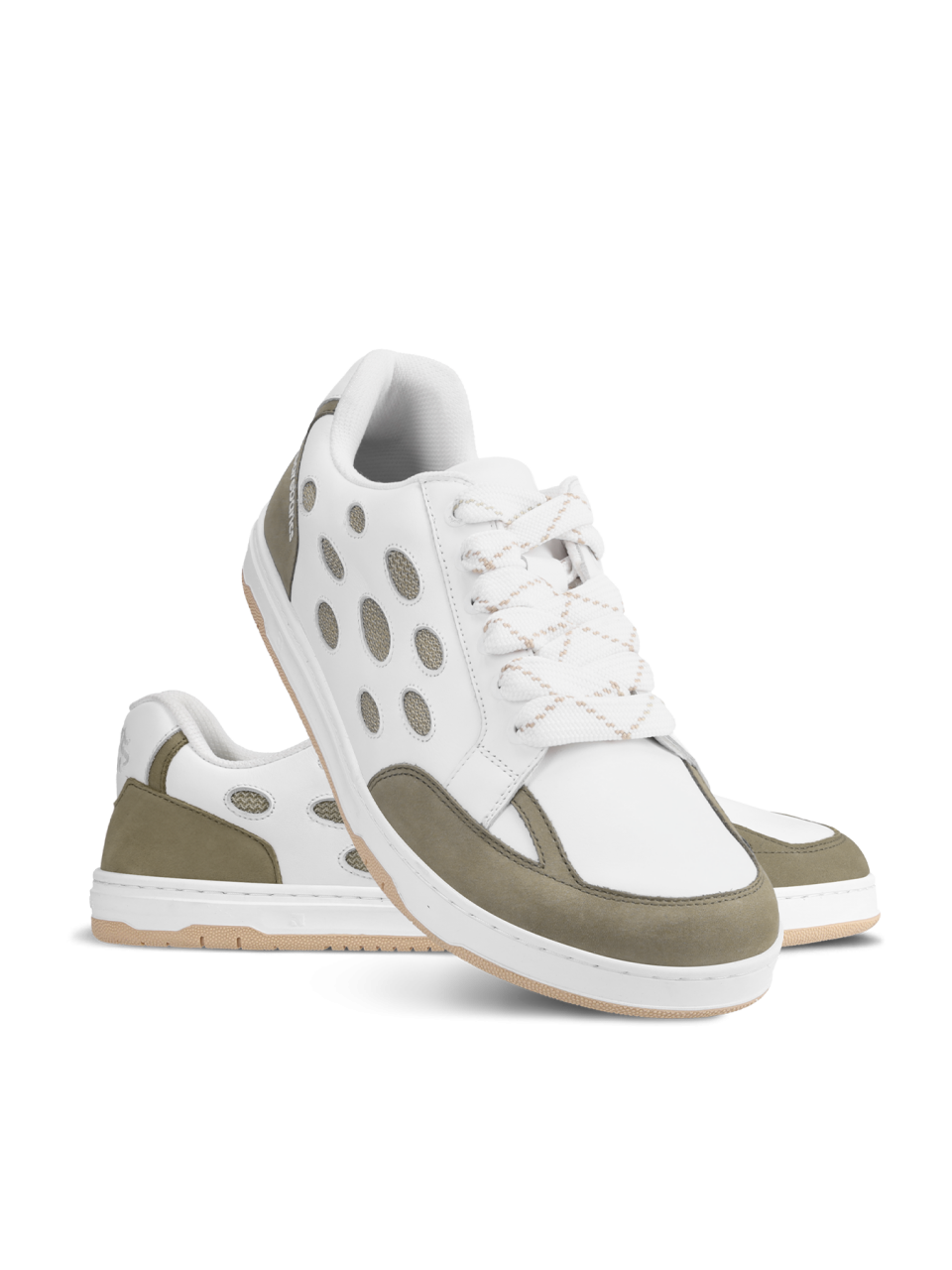 Barefoot Sneakers Barebarics Fusion - White & Army Brown