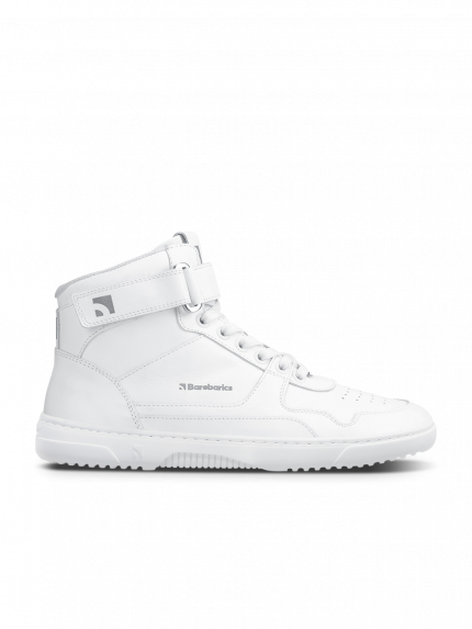 Barefoot tenisky Barebarics Zing - High Top - All White - Leather