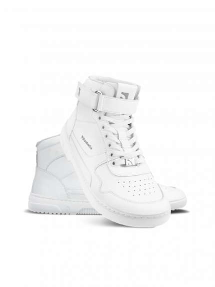 Barefoot tenisky Barebarics Zing - High Top - All White - Leather