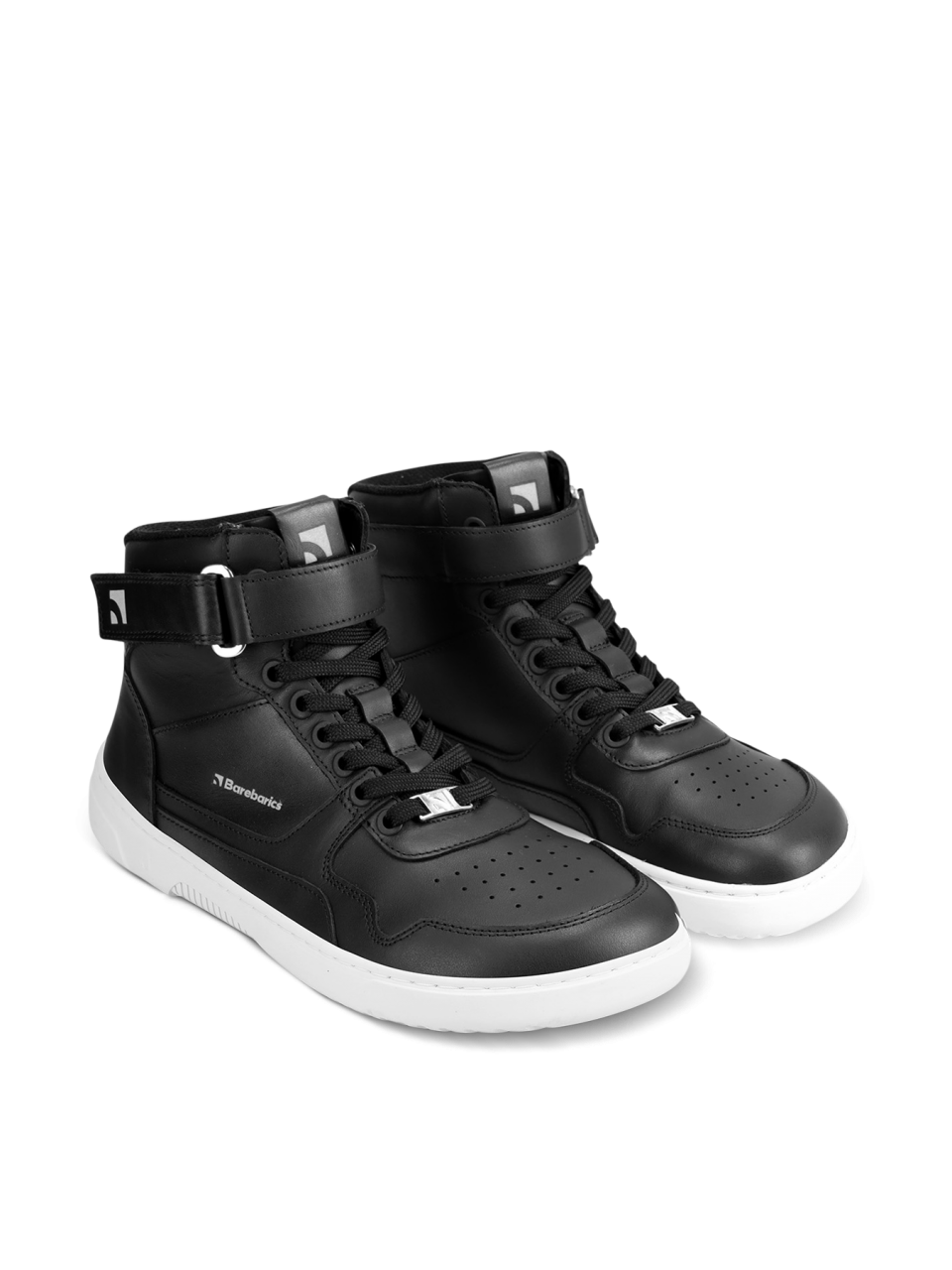 Barefoot tornacipő Barebarics Zing - High Top - Black & White - Leather