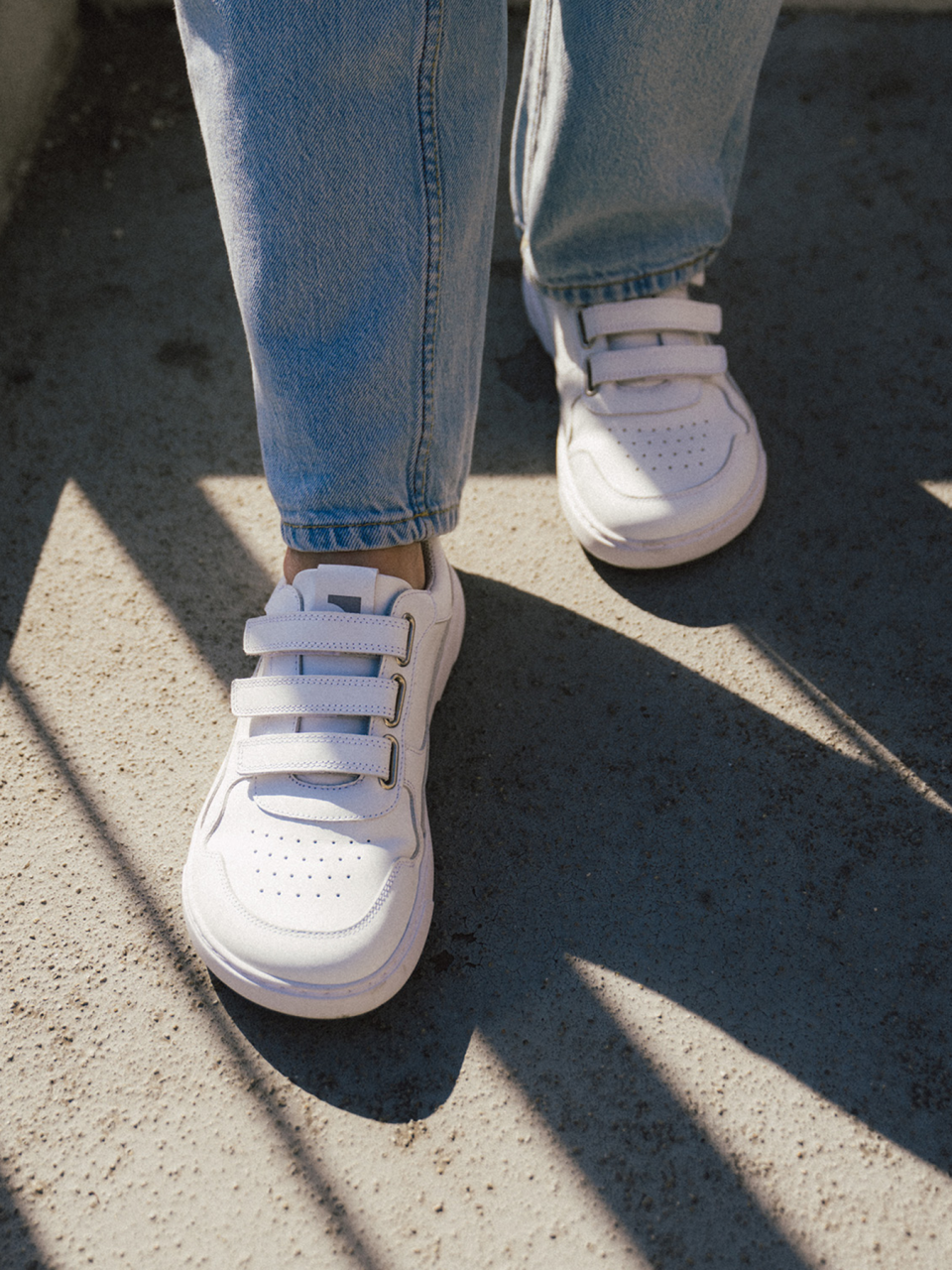 Barefoot Sneakers Barebarics Zing Velcro - All White - Leather