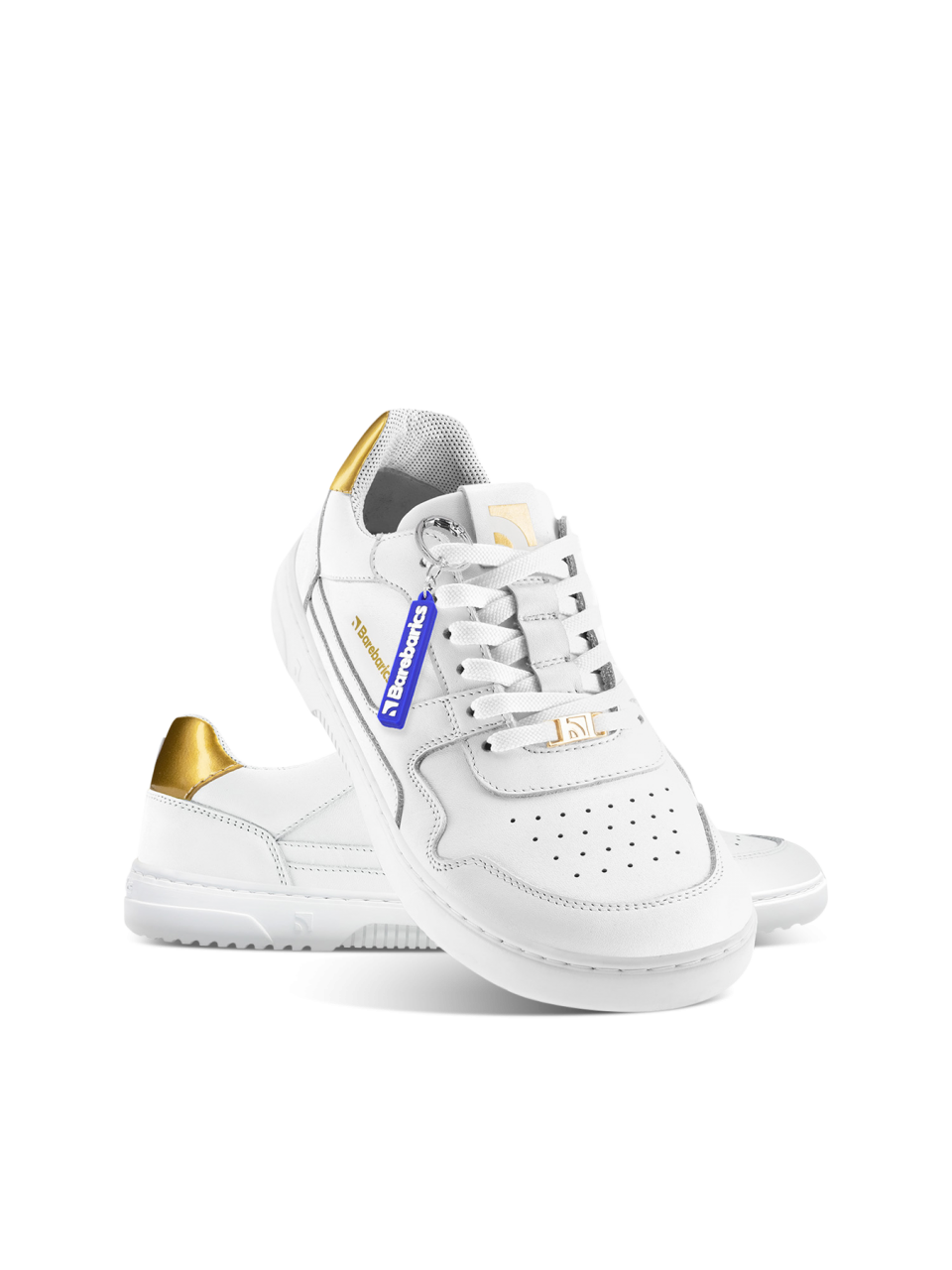 Barefoot Sneakers Barebarics Zing - White & Gold - Leather