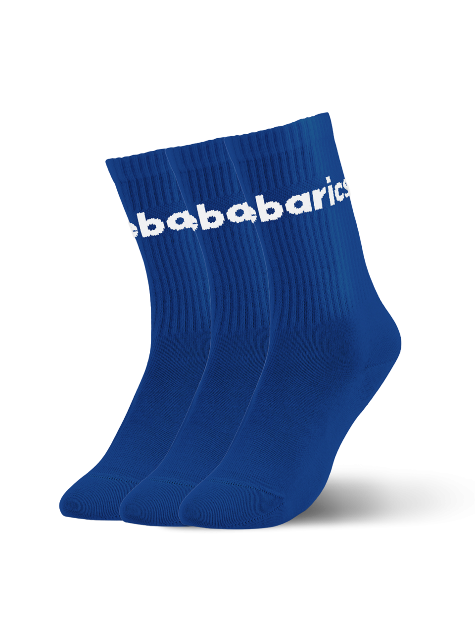 Barebarics - Chaussettes Barefoot - Crew - Cobalt Blue - Big logo - 3 pack