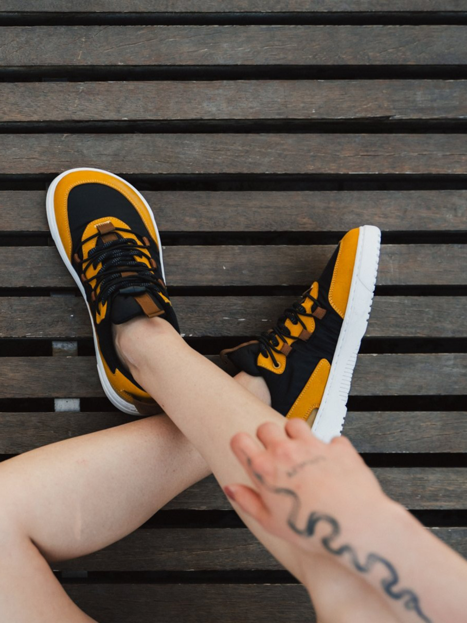 Sneakers Barefoot Barebarics - Revive - Golden Yellow & Black