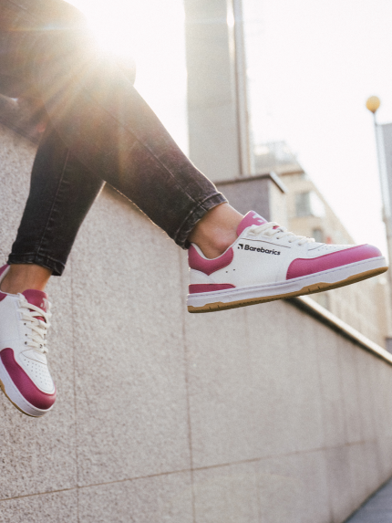 Barefoot Sneakers Barebarics Wave - White & BubbleGum Pink