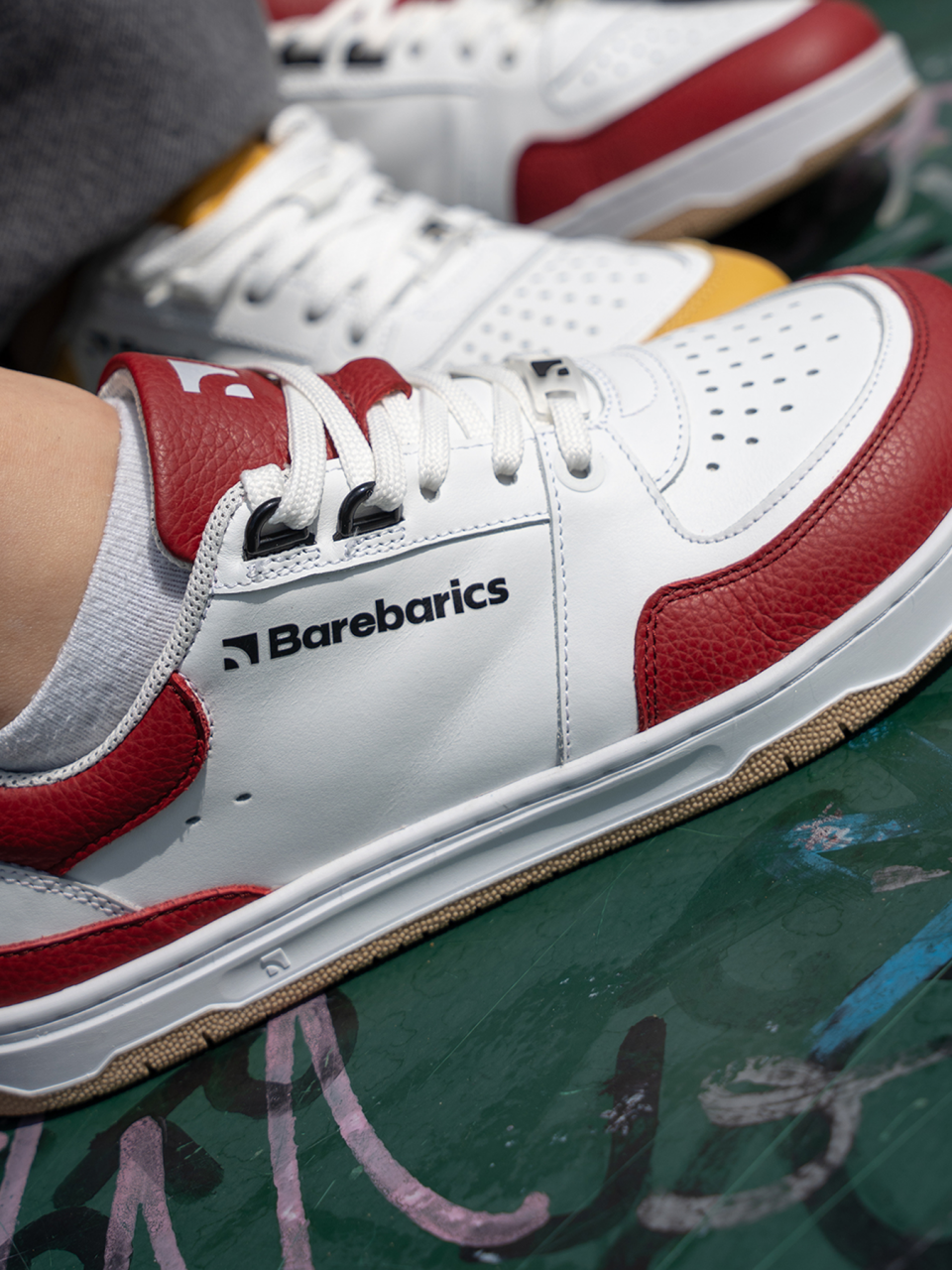 Barefoot tornacipő Barebarics Wave - White & Crimson Red