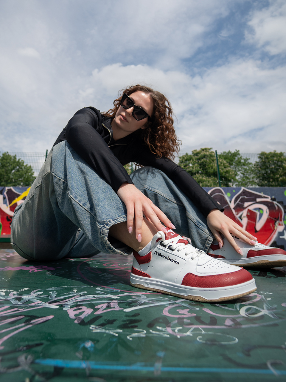 Barefoot Sneakers Barebarics Wave - White & Crimson Red