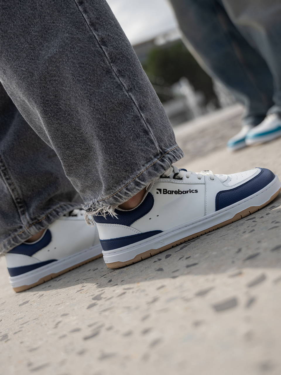 Barefoot Sneakers Barebarics Wave - White & Dark Blue