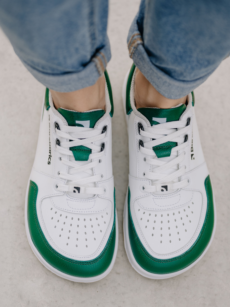 Barefoot Sneakers Barebarics Wave - White & Dark Green