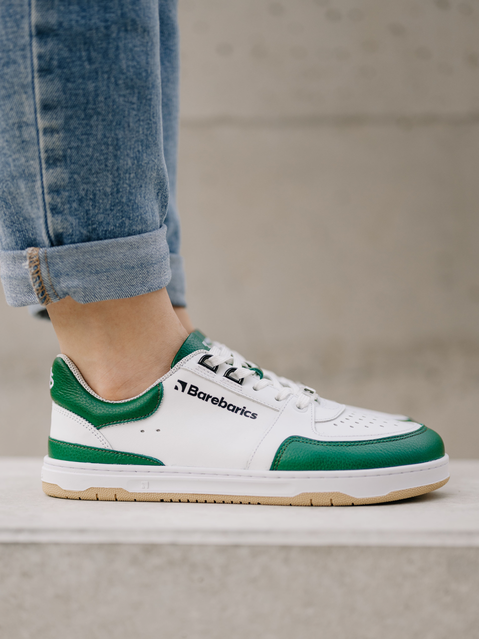 Barefoot Sneakers Barebarics Wave - White & Dark Green