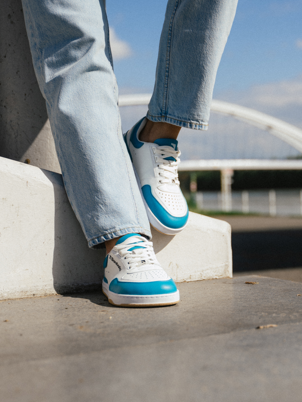 Barefoot Sneakers Barebarics Wave - White & Dark Turquoise