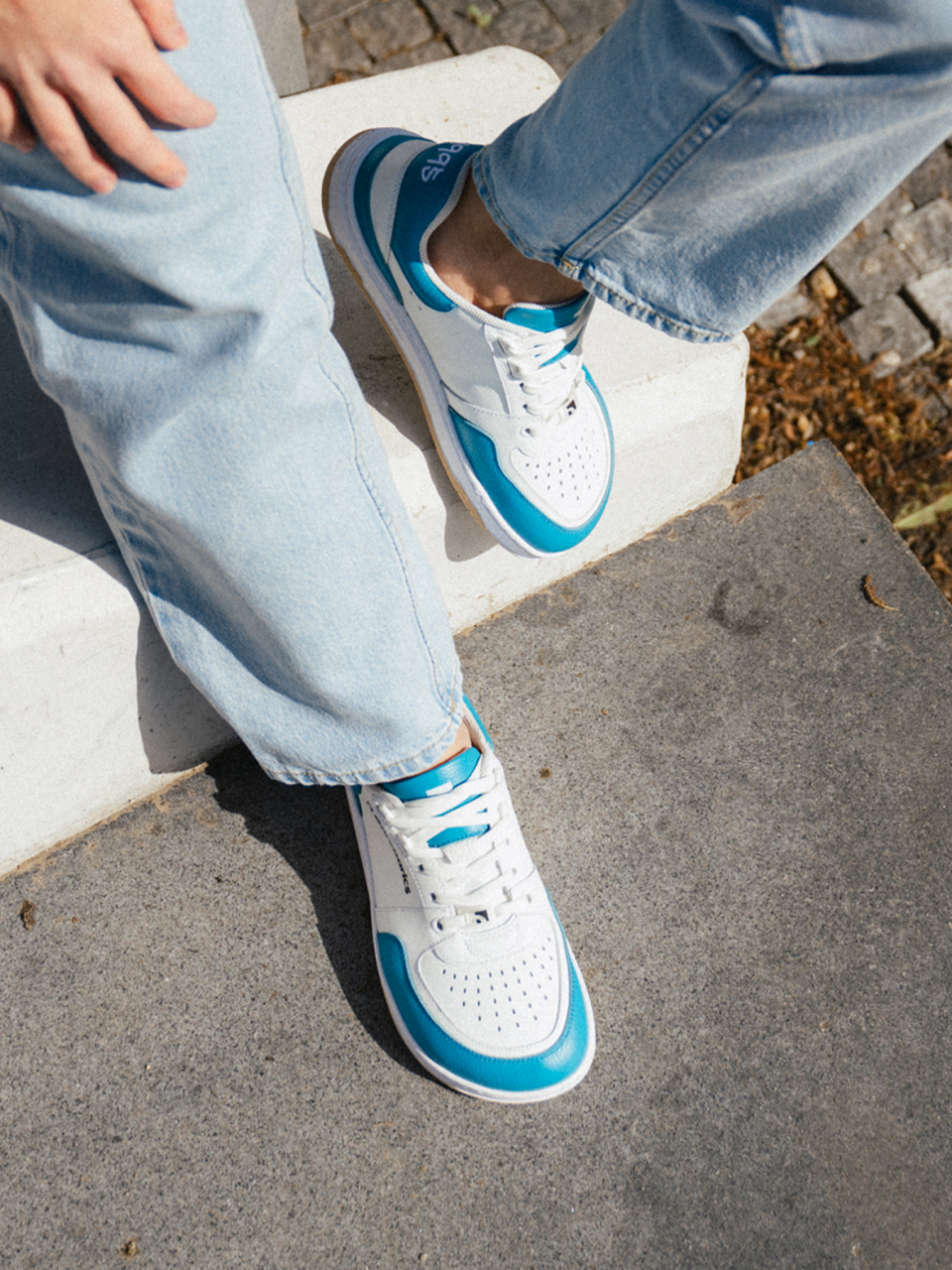 Barefoot Sneakers Barebarics Wave - White & Dark Turquoise