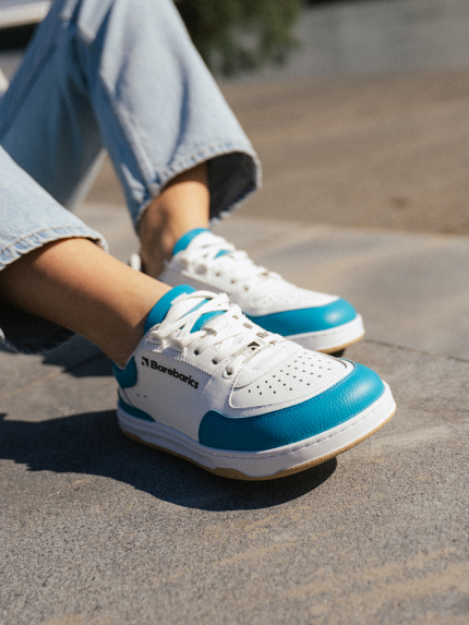 Barefoot Sneakers Barebarics Wave - White & Dark Turquoise