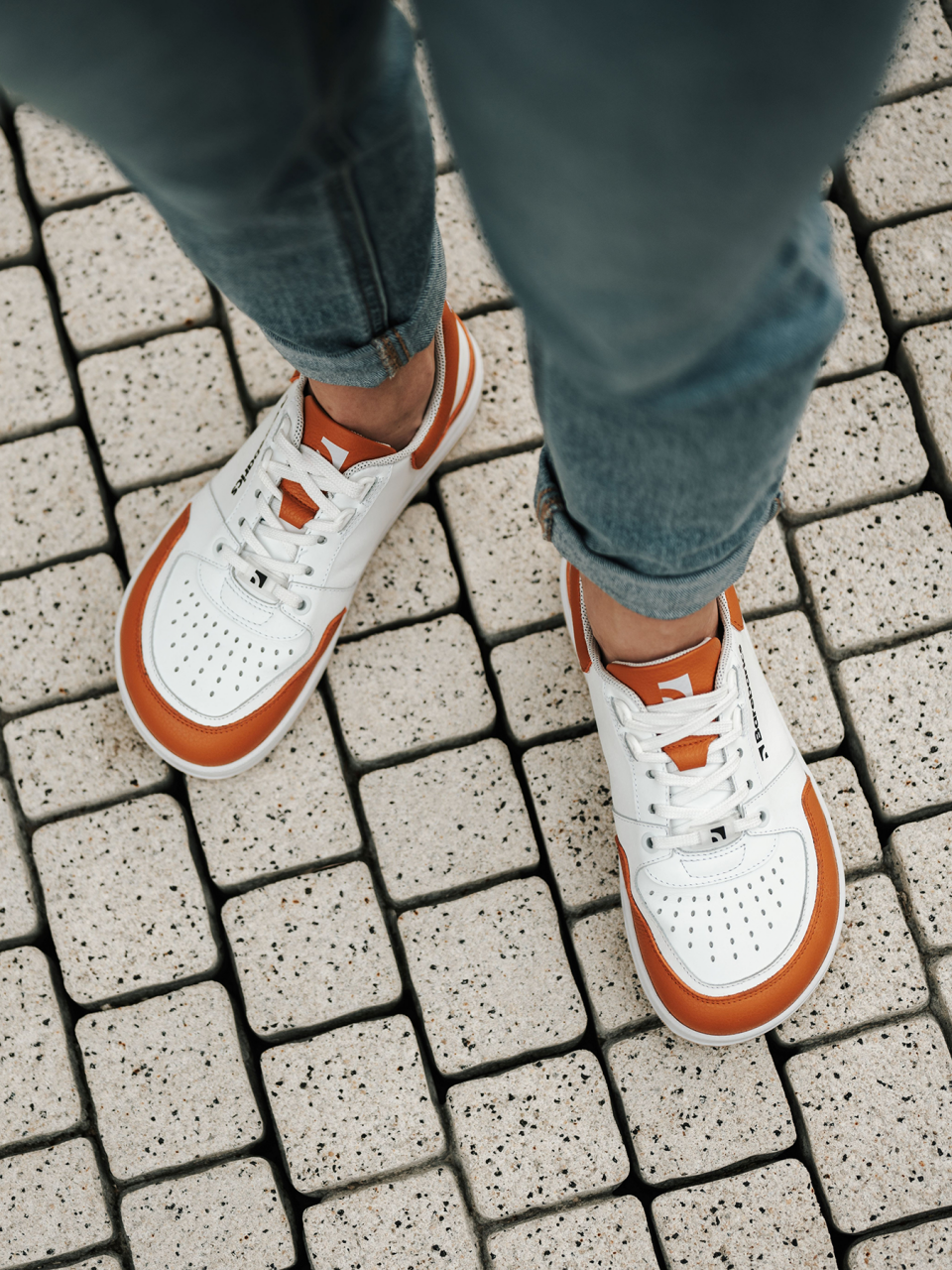 Barefoot Sneakers Barebarics Wave - White & Orange