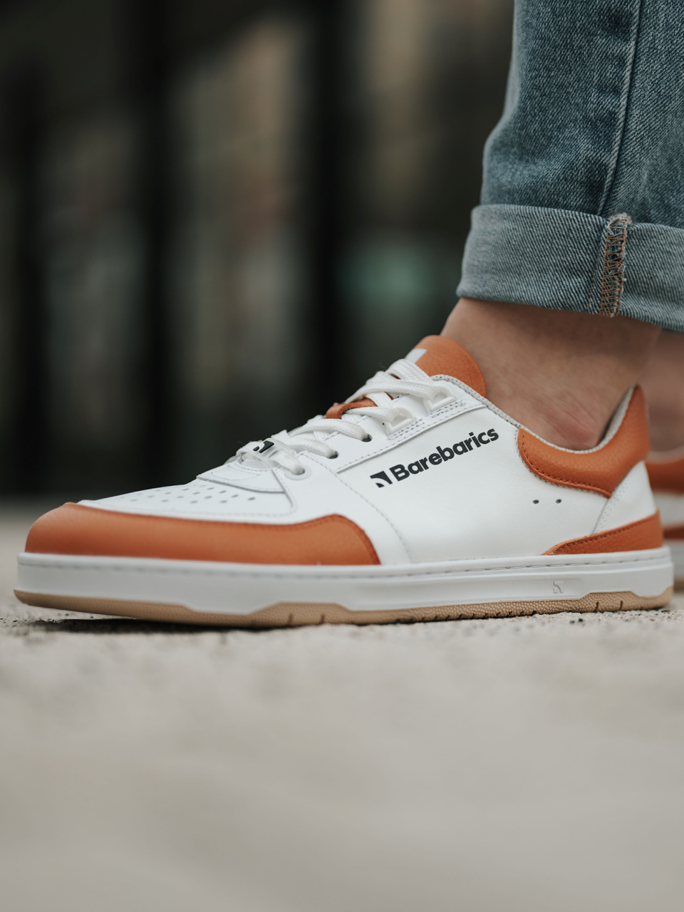 Barefoot Sneakers Barebarics Wave - White & Orange