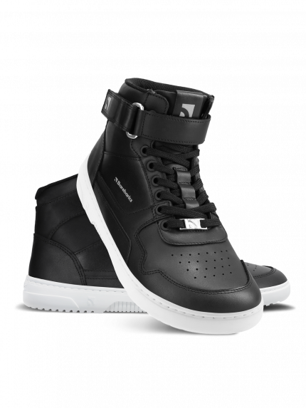 Barefoot tenisky Barebarics Zing - High Top - Black & White - Leather