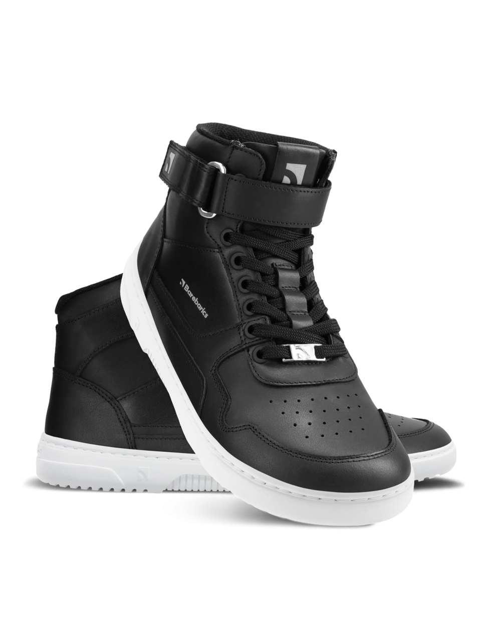 Barefoot Sneakers Barebarics Zing - High Top - Black & White - Leather