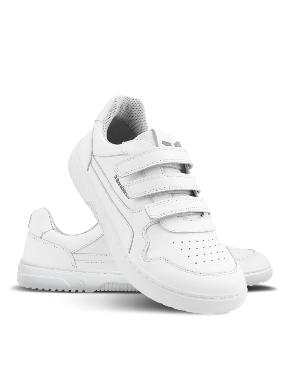 Barefoot tornacipő Barebarics Zing Velcro - All White - Leather