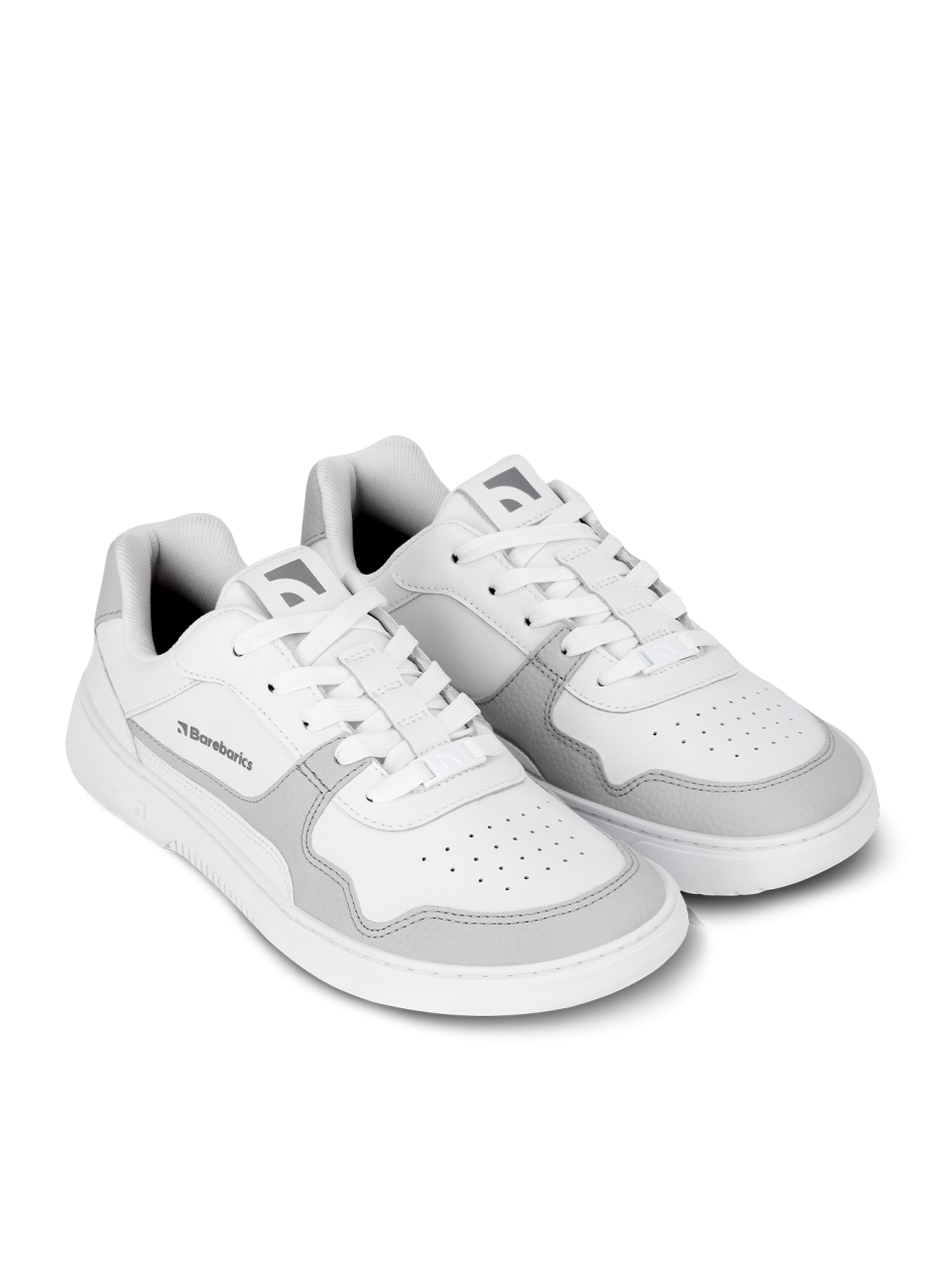 Barefoot Sneakers Barebarics Zing - White & Light Grey - Leather