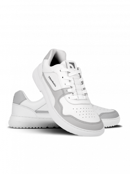 Barefoot Sneakers Barebarics Zing - White & Light Grey - Leather