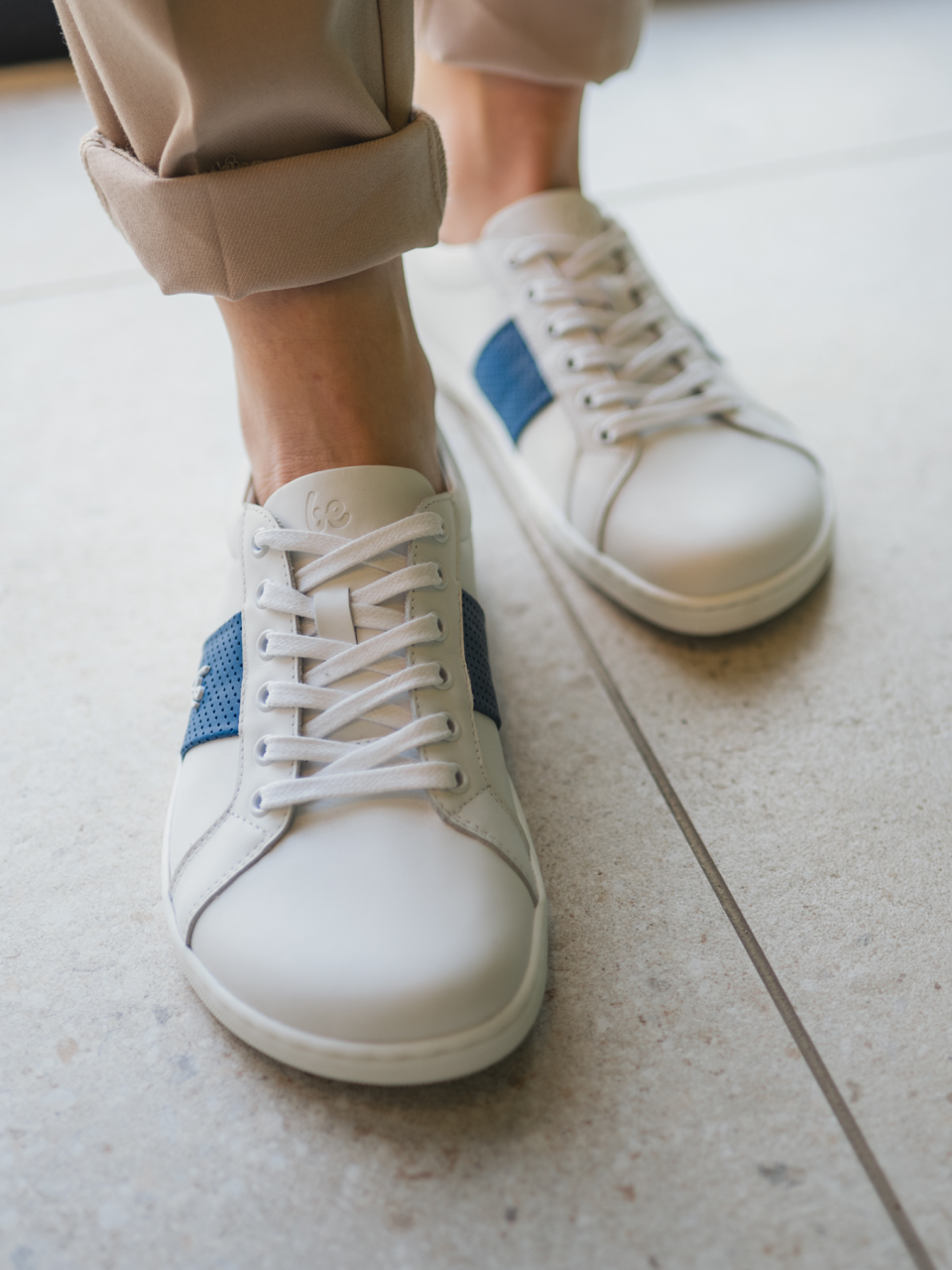 Barefoot Sneakers Be Lenka Elite - White & Dark Blue