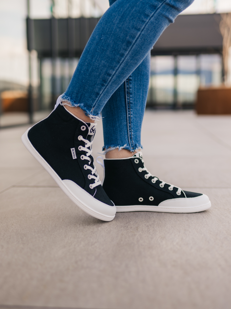 Barfuß Sneakers Be Lenka Rebound - High Top - Black & White