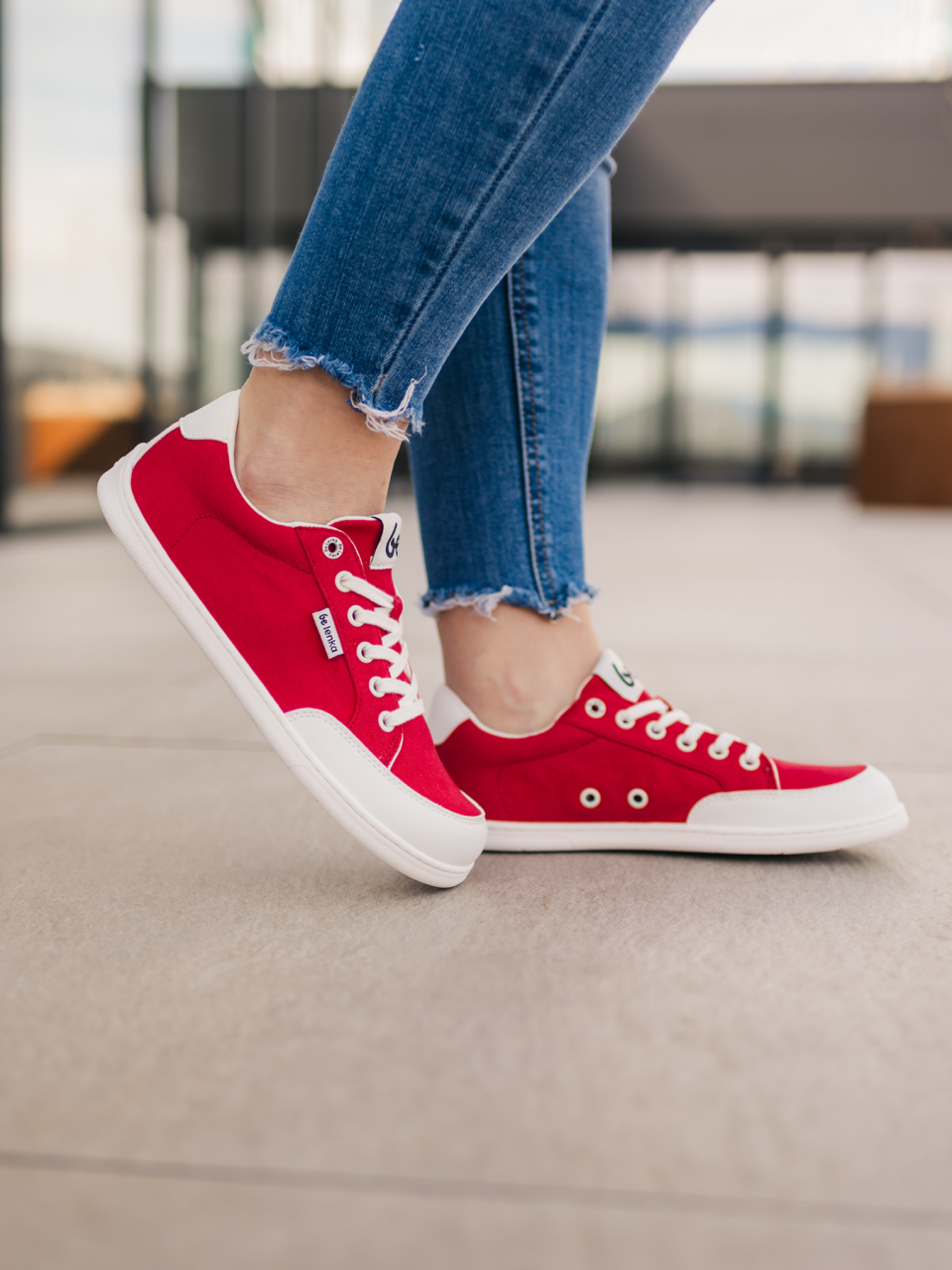 Barefoot Sneakers Be Lenka Rebound - Red & White