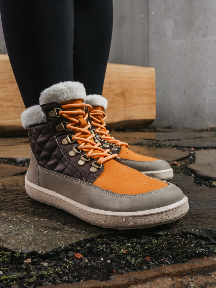 Barefoot Boots Be Lenka Olivia - Taupe, Dark Brown & Orange