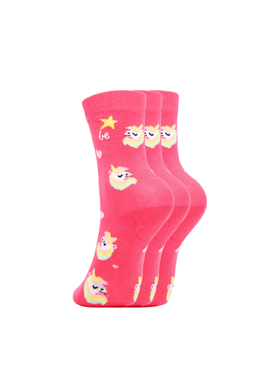 Kids barefoot Socks Be Lenka Kids - Crew - Unicorn - BubleGum Pink - 3 pack