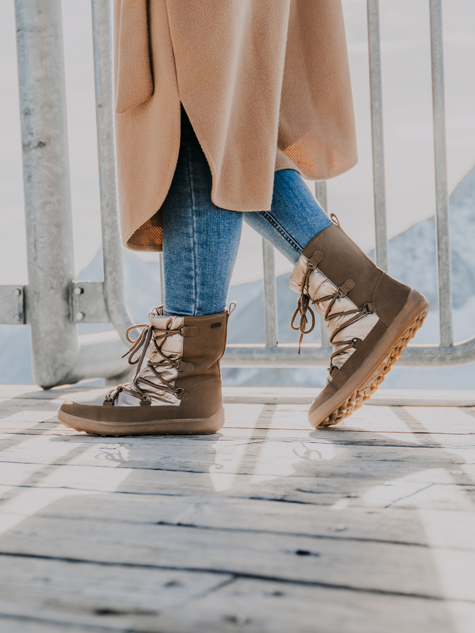 Winter Barefoot Boots Be Lenka Snowfox Woman - Champagne & Brown