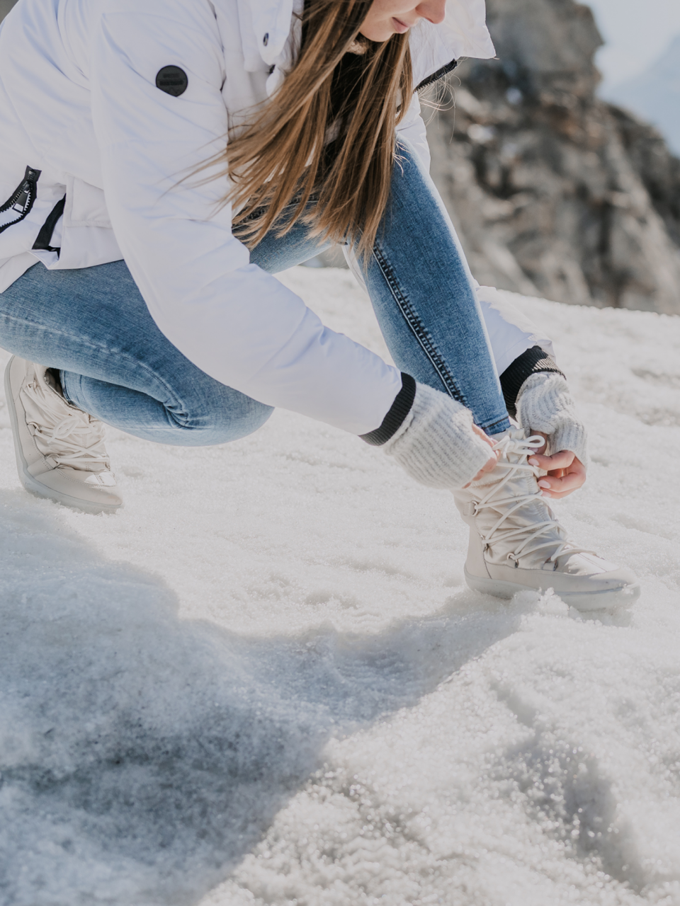 Barefoot chaussures d'hiver Be Lenka Snowfox Woman - Pearl White