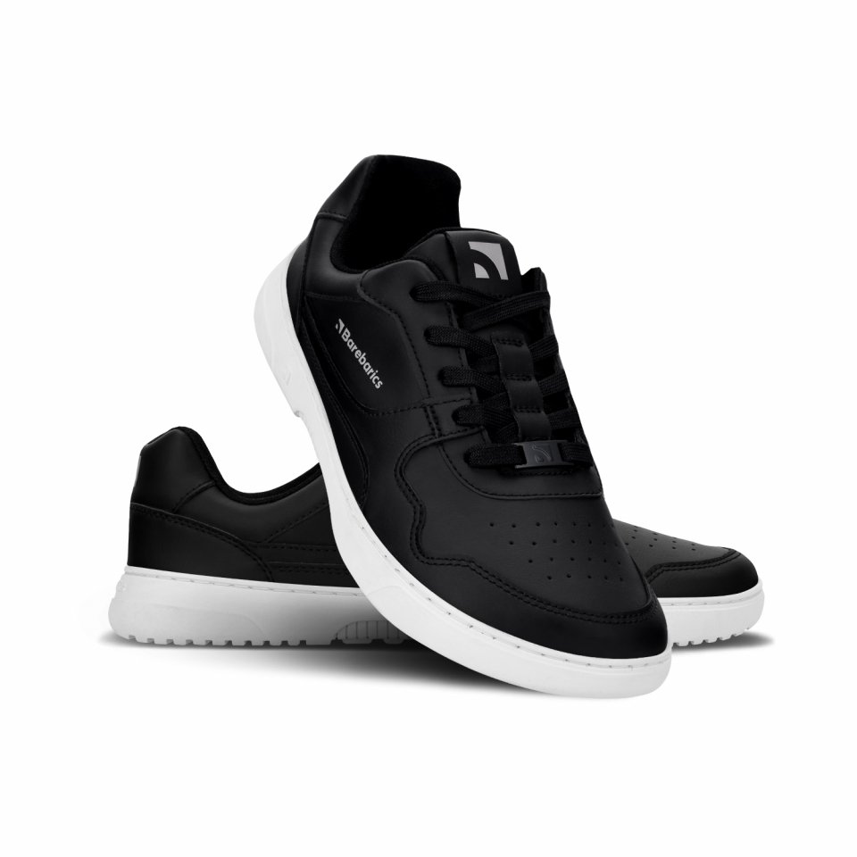 Barefoot Sneakers Barebarics Zing - Black & White - Leather