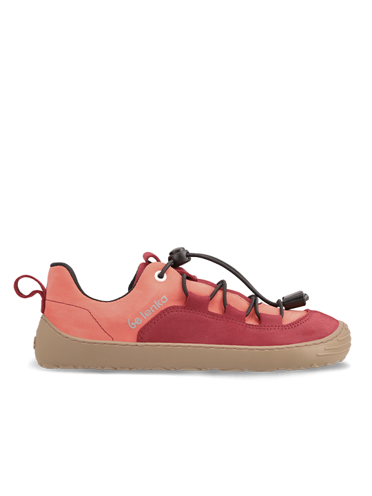 Kinder Barfuß Sneakers Be Lenka Xplorer - Dark Red & Coral