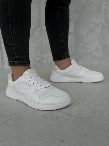 Barefoot tenisky Barebarics Zing - Fresh - White & Coral Pink
