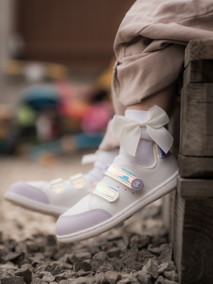Kids barefoot sneakers Be Lenka Energise Kids - White & Iridescent