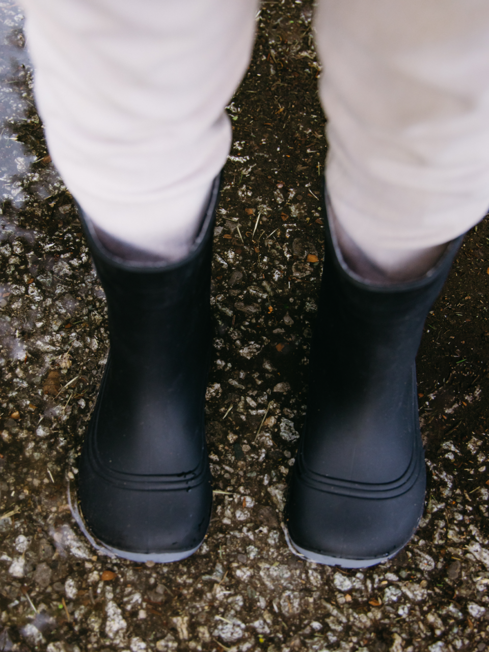 Detské barefoot gumáky Be Lenka Pudds - Black