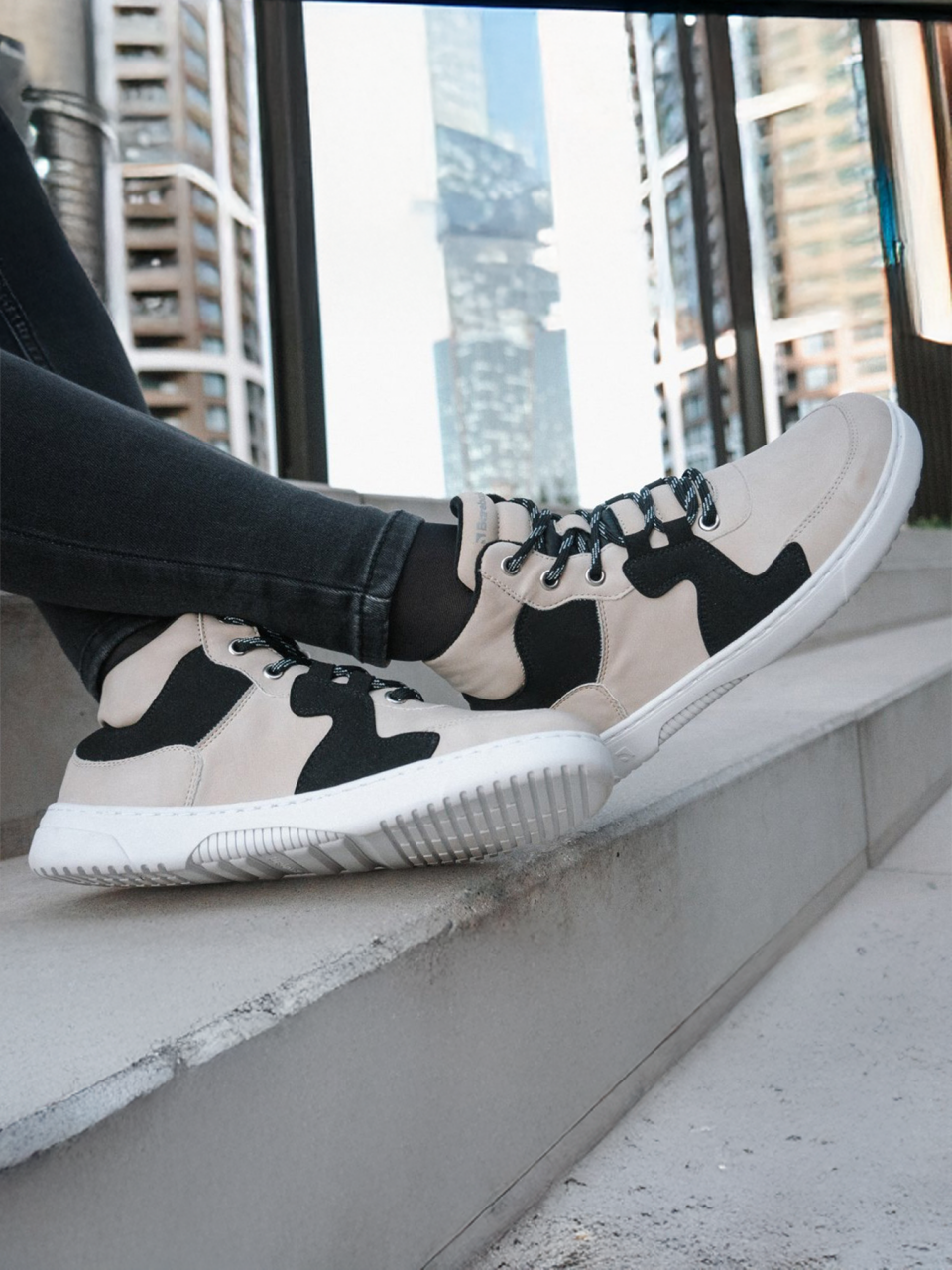 Barefoot tenisky Barebarics Lynx - Beige & White