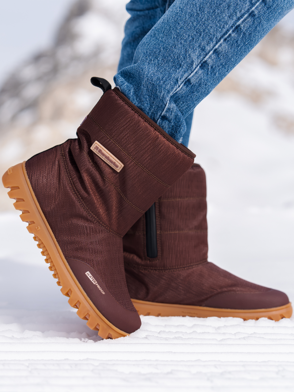 Zimné barefoot topánky Barebarics PolarStride - Copper Brown