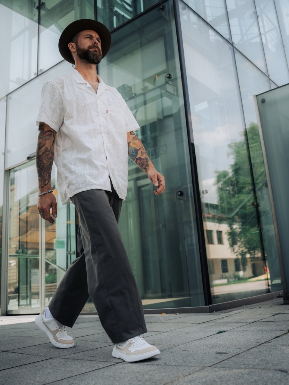 Barefoot tenisky Barebarics Zing - White & Cream