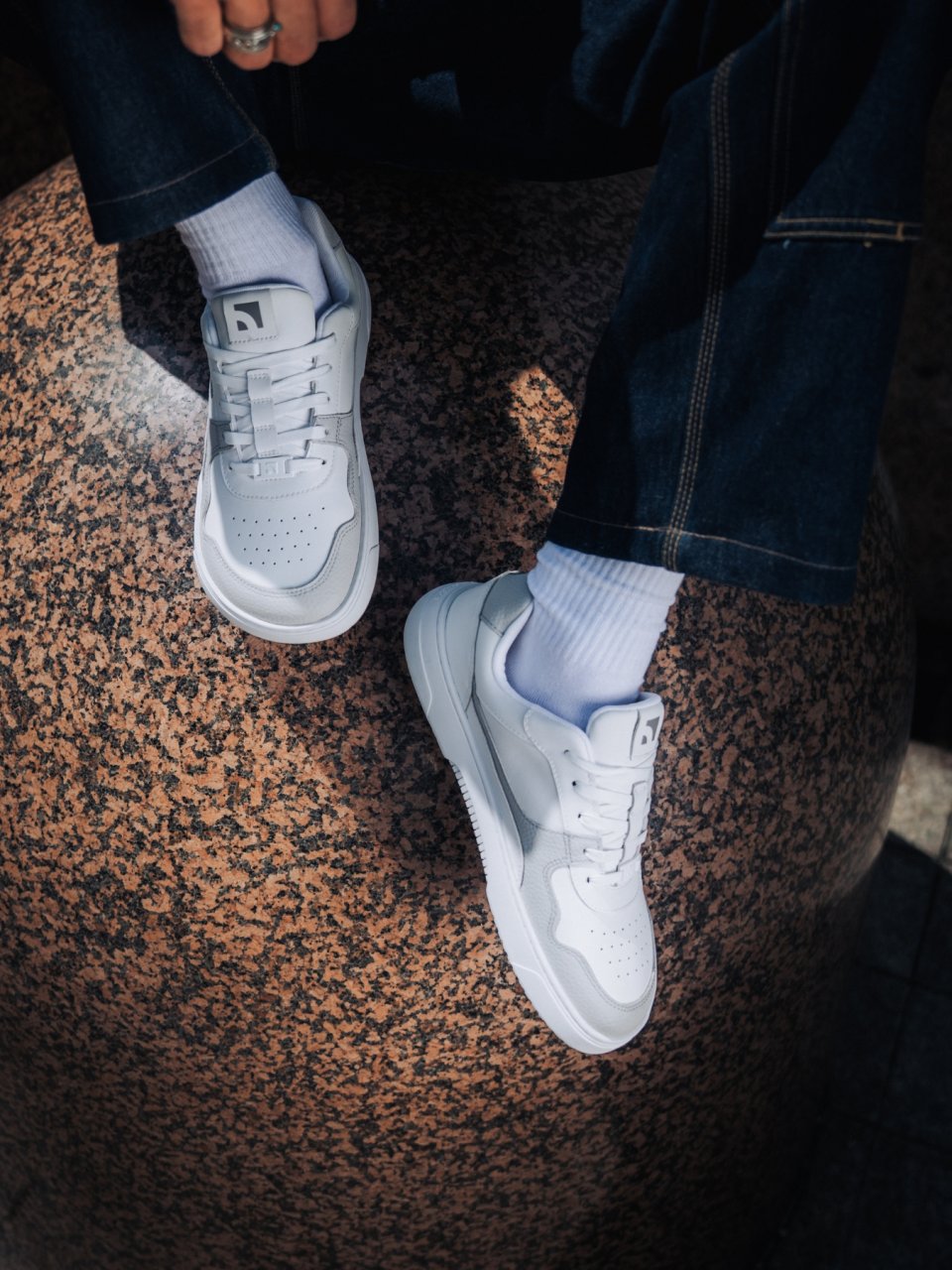 Barefoot tenisky Barebarics Zing - White & Light Grey